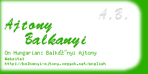 ajtony balkanyi business card